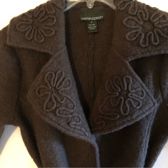Cynthia Rowley 100% wool jacket size medium. Embroidered collar and lapel. - Picture 3 of 7